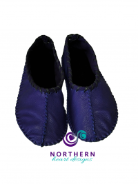 Indigo Purple Deerskin Ballet-Style Flats, Ladies size 7