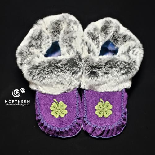 kids moccasins, childrens moccasin, leather moccasins, real fur moccasins