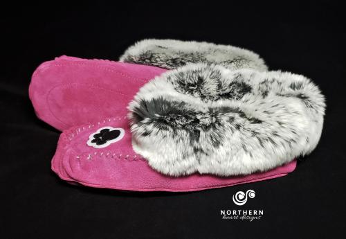 kids moccasins, childrens moccasin, leather moccasins, real fur moccasins