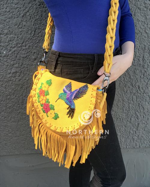 beadwork, beaded bag, beaded leather bag, fringed bag, fringed leather bag