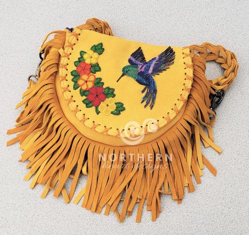 beadwork, beaded bag, beaded leather bag, fringed bag, fringed leather bag