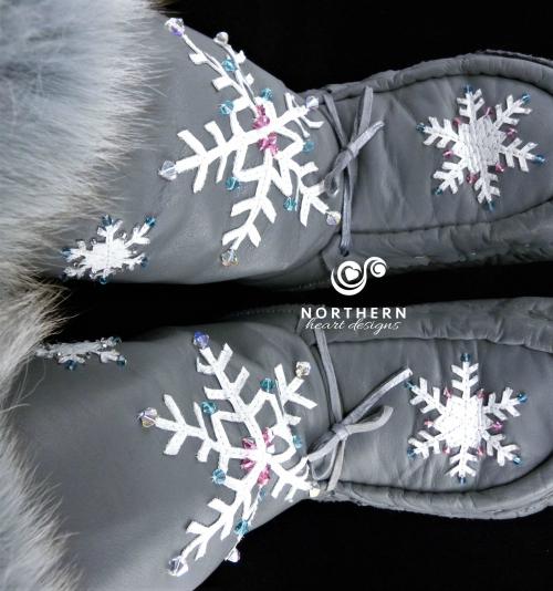 mukluks, beaded mukluks, leather fur boot, fox fur mukluks