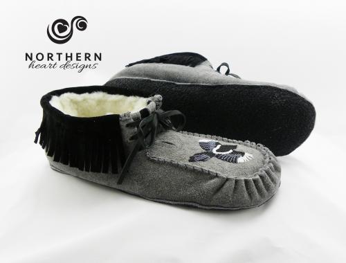 Scout moccasins, outdoor moccasins, leather moccasins, fringe, lace