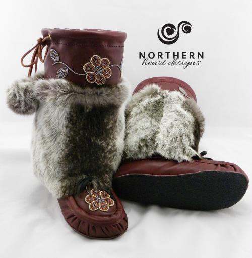 mukluks, leather mukluks, fur mukluks, beaded mukluks, handmade mukluks