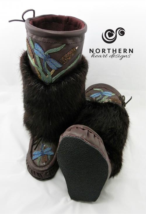 mukluks, leather mukluks, fur mukluks, beaded mukluks, handmade mukluks