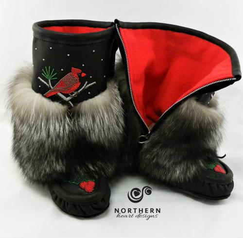 mukluks, leather mukluks, fur mukluks, beaded mukluks, handmade mukluks