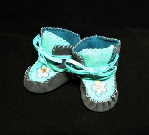 baby moccasins, baby shoes, leather, wrap-arounds