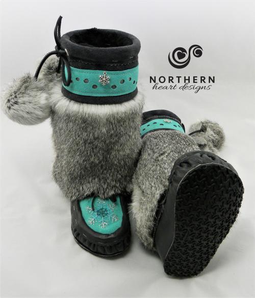 kids mukluks, leather, fur, beading, hadmade mukluks