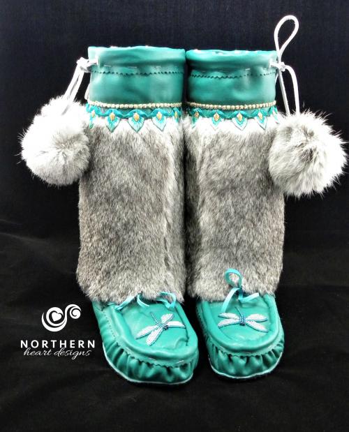 kids mukluks, leather, fur, beading, hadmade mukluks