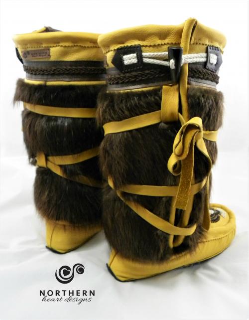 mukluks, wrap-arounds, beaded mukluks, beaded eagles