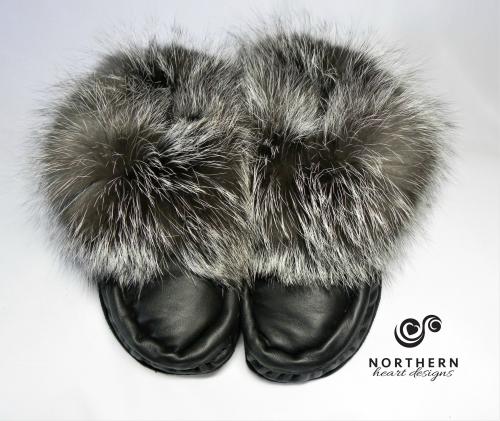 leather moccasins, fur moccasins, moccasin slippers, handmade moccasins