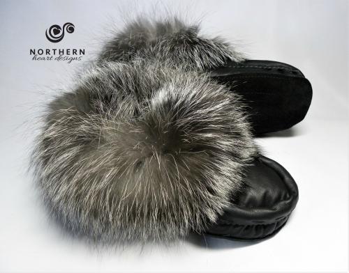 leather moccasins, fur moccasins, moccasin slippers, handmade moccasins