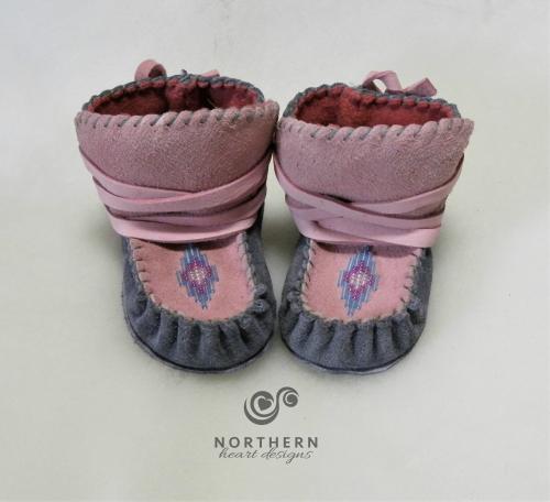 baby moccasins, baby shoes, leather, wrap-arounds