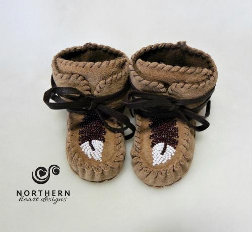 baby moccasins, baby shoes, leather, wrap-arounds