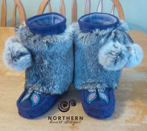 kids mukluks, leather, fur