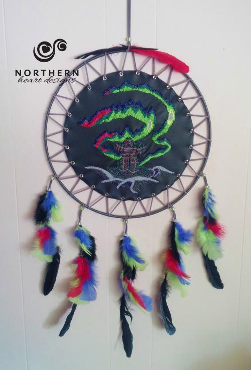 dreamcatcher, beaded dream catcher, leather dream catcher, leather art