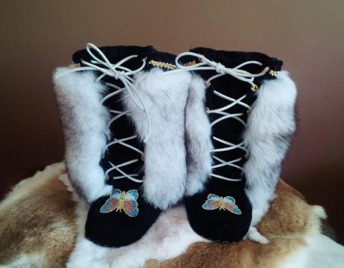 mukluks, laced mukluks, lace-front mukluks, leather mukluks, handmade mukluks