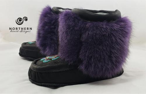 Shorty Mukluks with Beading and Fur