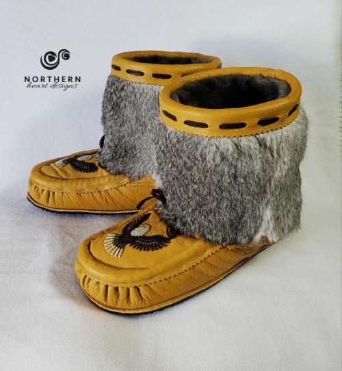 Shorty Mukluks with Beading and Fur