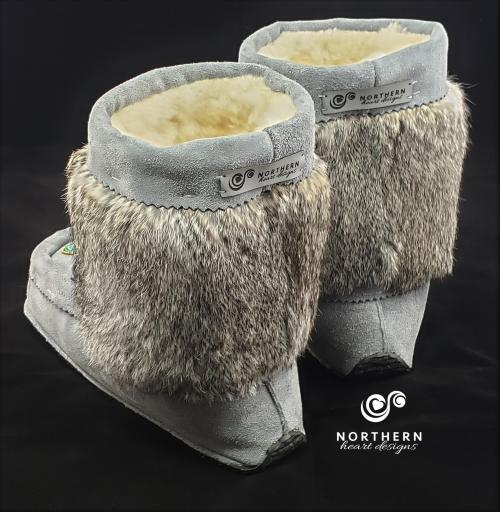 Shorty Mukluks with Beading and Fur