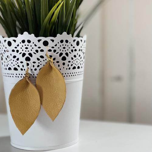Leather Petal Earrings - Custom Made in 26 Colour Options - Intro pricing