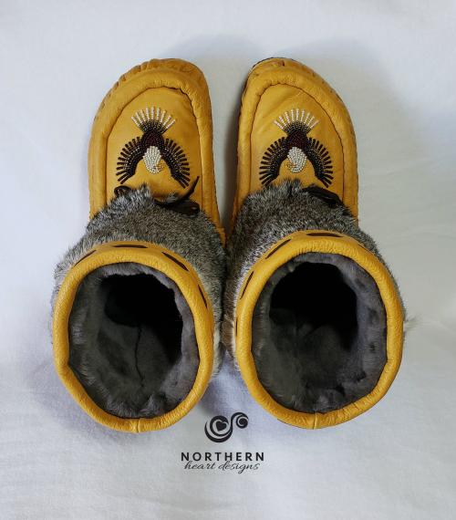 Shorty Mukluks with Beading and Fur