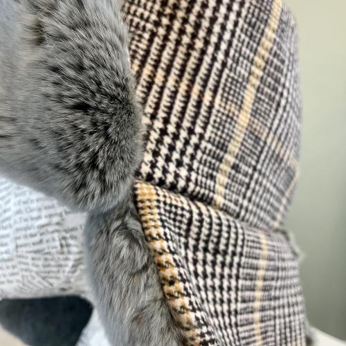 Plaid and Rex Rabbit Trapper Hat - Medium