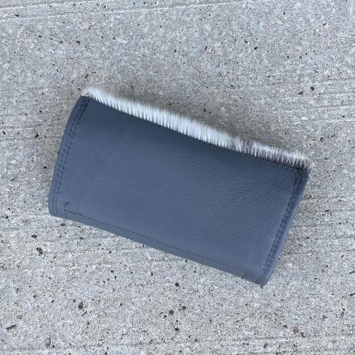 Sealskin and grey leather wallet