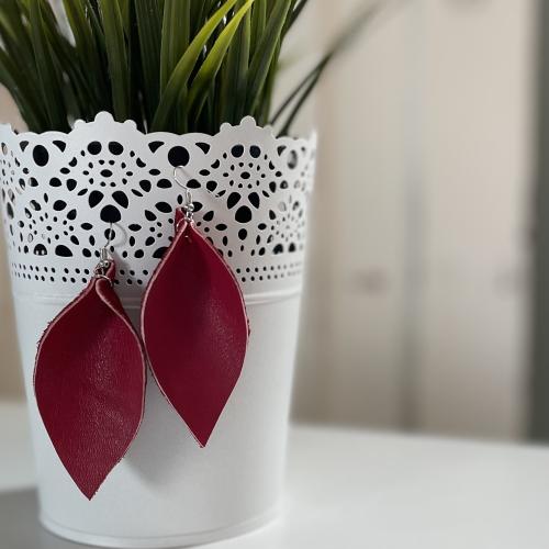 Leather Petal Earrings - Custom Made in 26 Colour Options - Intro pricing