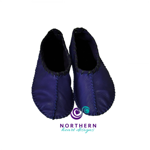 Indigo Purple Deerskin Ballet-Style Flats, Ladies size 7