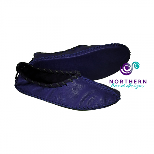 Indigo Purple Deerskin Ballet-Style Flats, Ladies size 7