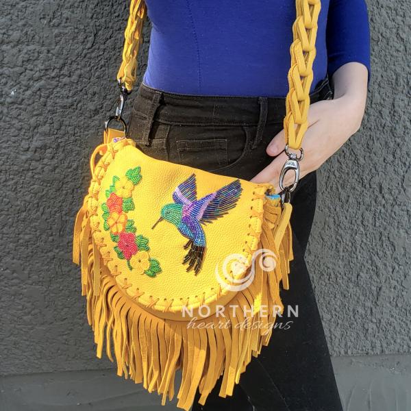 beadwork, beaded bag, beaded leather bag, fringed bag, fringed leather bag