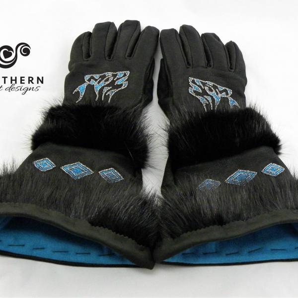 Gauntlet Gloves, Double fur trim