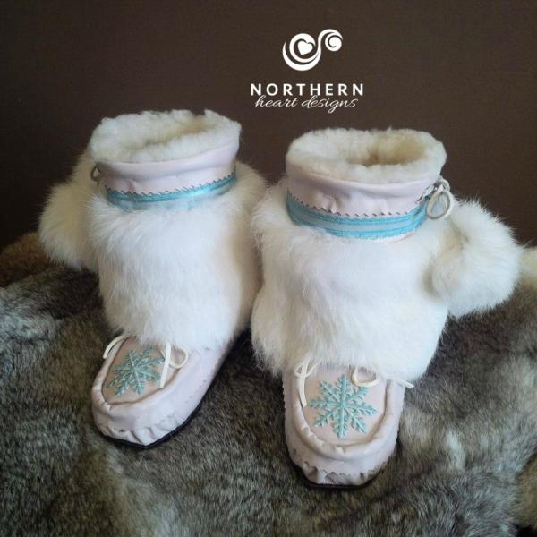 kids mukluks, leather, fur