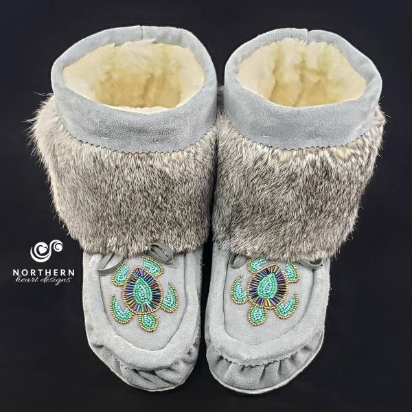 Shorty Mukluks with Beading and Fur