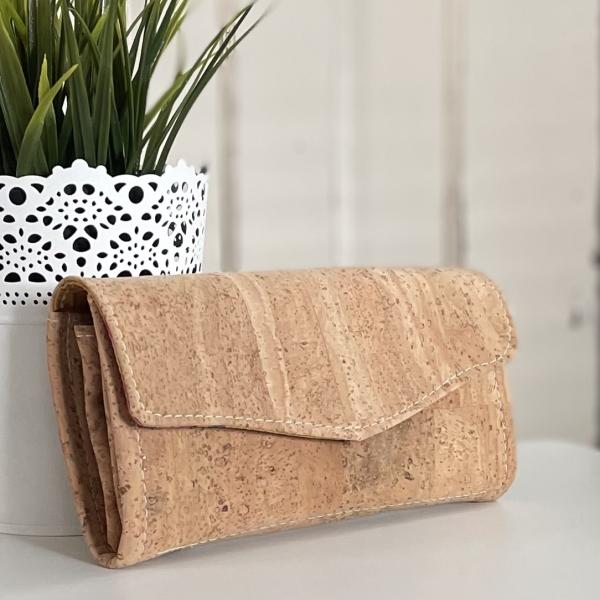 Natural Cork Leather Accordion Style Wallet - Ready to ship