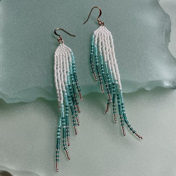 Asymmetrical brick stitch beaded earrings 