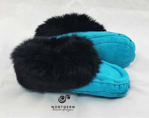 leather moccasins, fur moccasins, moccasin slippers, handmade moccasins